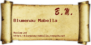 Blumenau Mabella névjegykártya